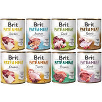 Produktbild von BRIT Pate & Meat Mix Hundefutter Pastete mit hohem Fleischanteil 8x800 g