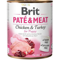 Produktbild von BRIT Pate & Meat Puppy Getreidefreie Welpenpastete mit Huhn und Pute 6 x 800 g - 800 g