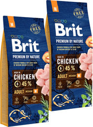 BRIT Premium By Nature Adult Medium M Hundefutter Huhn 2 x 15 kg – Bild 1 von 1