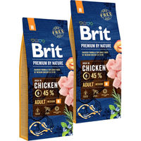 Produktbild von BRIT Premium By Nature Adult Medium M Hundefutter Huhn 2 x 15 kg