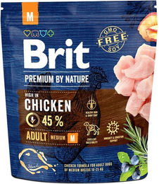 Brit Premium By Nature Adult Medium Trockenfutter für mittelgroße Hunde mit Huhn und Lachs glutenfrei 1 kg - 1 kg – Bild 1 von 10