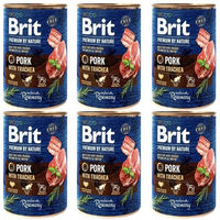 Produktbild von BRIT Premium by Nature Adult Nassfutter für Hunde mit Schwein und Huhn in Sauce, getreidefrei, 6x400 g - 6 x 400 g