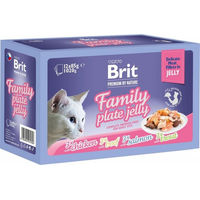 Produktbild von BRIT Premium by Nature Family Plate Nassfutter Mix für Katzen Adult Stückchen in Gelee Getreidefrei und Glutenfrei 12x85 g - 12 x 85 g