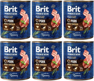 BRIT Premium by Nature Getreidefreies Hundefutter Adult Schwein und Huhn Paté 6x800 g - 800 g – Bild 1 von 2