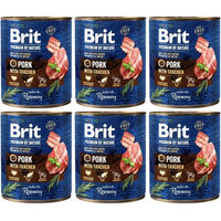 Produktbild von BRIT Premium by Nature Getreidefreies Hundefutter Adult Schwein und Huhn Paté 6x800 g - 800 g