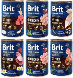 Produktbild von BRIT Premium by Nature Hundefutter Adult Pastete Getreidefrei Geschmacksmischung 6x400 g - 6 x 400 g