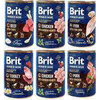Produktbild von BRIT Premium by Nature Hundefutter Adult Pastete Getreidefrei Geschmacksmischung 6x400 g - 6 x 400 g