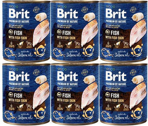 BRIT Premium by Nature Hundefutter Fisch und Fischhaut Getreidefrei Adult Paté 6x800 g - 800 g – Bild 1 von 2
