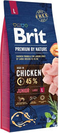 Brit Premium by Nature Junior Large Breed Hundefutter mit Huhn glutenfrei 15 kg - 15 kg – Bild 1 von 7