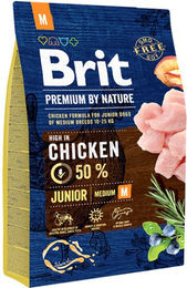 Brit Premium by Nature Junior Medium Hundefutter Huhn Trockenfutter 15 kg - 2 x 15 kg – Bild 1 von 4