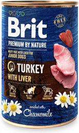 Produktbild von BRIT Premium by Nature Junior Welpenfutter Truthahn und Huhn Pastete getreidefrei 400 g - 400 g