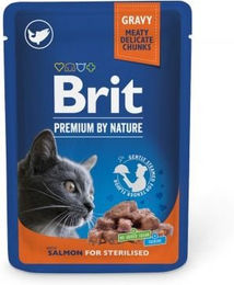 BRIT Premium by Nature Lachs Katzen Nassfutter für sterilisierte Katzen Adult 24x100g - 24 x 100 g – Bild 1 von 3