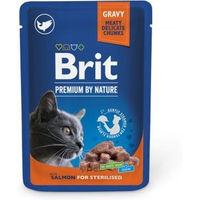 Produktbild von BRIT Premium by Nature Lachs Katzen Nassfutter für sterilisierte Katzen Adult 24x100g - 24 x 100 g