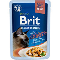 Produktbild von BRIT Premium By Nature Nasskatzenfutter Huhn in Sauce für sterilisierte Katzen Adult 24x85g - 24 x 85 g