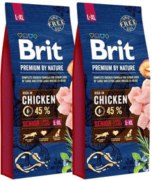 Produktbild von BRIT Premium By Nature Senior Large Extra Large L+XL Hundefutter Huhn 30 kg - 2 x 15 kg