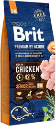 Brit Premium by Nature Senior S+M Trockenfutter mit Huhn für kleine und mittlere Hunde 15 kg - 15 kg – Bild 1 von 3