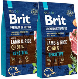 Produktbild von BRIT Premium By Nature Sensitive Hundefutter Lamm Adult Hypoallergen 16 kg - 2 x 8 kg