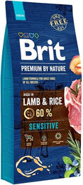 Produktbild von BRIT Premium By Nature Sensitive Hundefutter Lamm und Reis Adult 15 kg und BRIT Mono Protein Lamm und Reis 3x400 g Hypoallergen Monoprotein