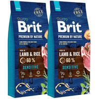Produktbild von BRIT Premium By Nature Sensitive Lamm Hundefutter Adult Hypoallergen 30 kg - 2 x 15 kg