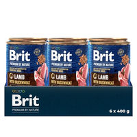 Produktbild von Brit Premium by Nature Sensitive Nassfutter für Hunde Adult Lamm mit Huhn Pastete GVO-frei 6 x 400 g