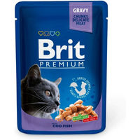 Produktbild von BRIT Premium Cat Adult Katzen Nassfutter Kabeljau Stückchen in Soße 24 x 100g - 24 x 100 g