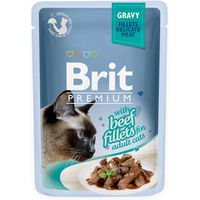 Produktbild von BRIT Premium Cat Adult Katzennassfutter Rindfleisch Stückchen in Sauce 24x85g - 24 x 85 g