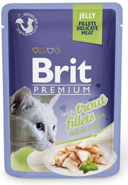 BRIT Premium Katzen Nassfutter Filets mit Forelle in Gelee für adulte Katzen 24x85g - 24 x 85 g – Bild 1 von 3