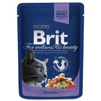 Produktbild von BRIT Premium Katzenfutter Adult Kabeljau Fisch Stückchen in Sauce 100g - 4,5 kg
