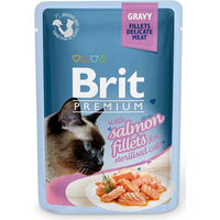 Produktbild von BRIT Premium Katzenfutter Lachs in Sauce für sterilisierte Katzen Adult 24x85g mit hohem Fleischanteil - 24 x 85 g