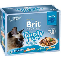 Produktbild von BRIT Premium Nassfutter für adulte Katzen Huhn Pute Rind Thunfisch in Sauce 12x85g getreidefrei mit hohem Fleischanteil