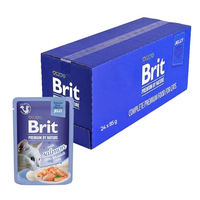 Produktbild von Brit Premium Nassfutter für Katzen Adult Filets in Gelee mit Lachs und Huhn ohne Farb- und Aromastoffe 24 x 85 g - 24 x 85 g