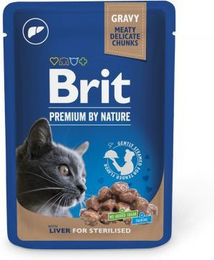 BRIT Premium Nassfutter Leber für sterilisierte Katzen Adult Getreidefrei 24x100g - 24 x 100 g – Bild 1 von 3