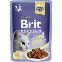 Produktbild von BRIT Premium Nasskatzenfutter Rind Stückchen in Gelee für adulte Katzen 24x85g - 24 x 85 g