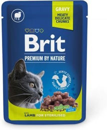 Produktbild von BRIT Premium Pouch Lamm Sterilized Katzen Nassfutter mit hohem Fleischanteil für erwachsene Katzen 24x100g