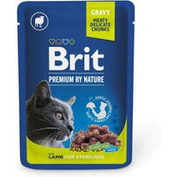 Produktbild von BRIT Premium Pouch Lamm Sterilized Katzen Nassfutter mit hohem Fleischanteil für erwachsene Katzen 24x100g
