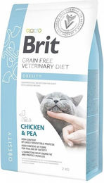 BRIT Veterinary Diet Cat Obesity Getreidefreies Trockenfutter zur Gewichtsreduktion für erwachsene Katzen 2 kg - 2 kg – Bild 1 von 7