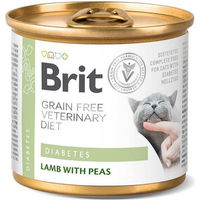 Produktbild von BRIT Veterinary Diet Diabetes Lamb & Pea Katzenfutter für Katzen Adult 12x200g