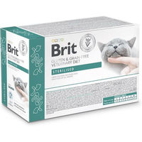 Produktbild von BRIT Veterinary Diet Getreidefreies Nassfutter für kastrierte erwachsene Katzen Stückchen in Sauce 12x85g