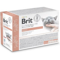 Produktbild von BRIT Veterinary Diet Grain Free Renal Katzen Nassfutter Lachs und Huhn in Sauce 12x85g zur Unterstützung der Nierenfunktion