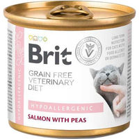 Produktbild von Brit Veterinary Diet Katze Nassfutter Lachs Getreidefrei Hypoallergen Monoprotein 6 x 200 g