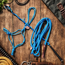 Produktbild von Brockamp Basic Set Halfter und Stricke Blau für Pferde