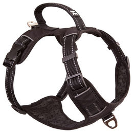 Produktbild von Brother Cat Dog Gepolstertes Nylon Geschirr für Hunde und Katzen wasserabweisend Schwarz Größe M