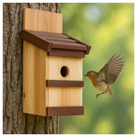 Produktbild von BruKa Nistkasten Rico Spatzenhaus aus Holz in Natur Braun für Wildvögel