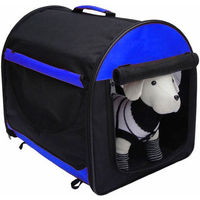 Produktbild von BruKa Rex Faltbare Tiertransportbox aus Nylon für Hunde und Katzen wasserabweisend Blau L/XL