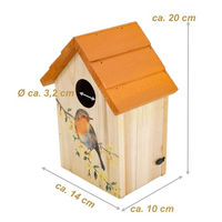 Produktbild von Bubble-Store Meisenkasten aus Holz für Wildvögel wie Spatzen und Meisen in Orange FSC-zertifiziert