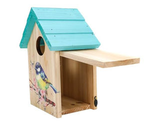 Bubble-Store Nistkasten aus Holz für Wildvögel wie Meisen und Spatzen in Blau oder Bunt – Bild 1 von 4