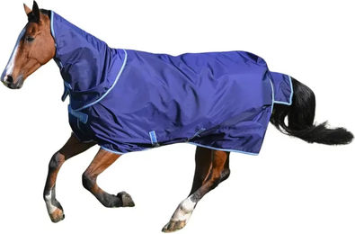 Produktbild von Bucas Atlantic Exclusive Outdoor-Pferdedecke mit Nackenrolle in Blau