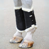 Produktbild von Bucas Brushing Boots Gamaschen für Pferde aus Kunstleder Größe L Dunkelblau