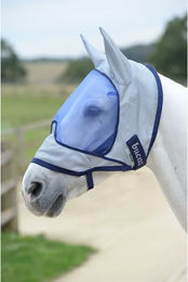 Bucas Buzz-Off Deluxe Fliegenmaske mit Ohren aus Mesh-Gewebe Blau XL – Bild 1 von 6