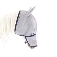 Produktbild von Bucas Buzz-Off Extended Nose Fliegenmaske mit Nasenschutz für Pferde Silber/Blau XS